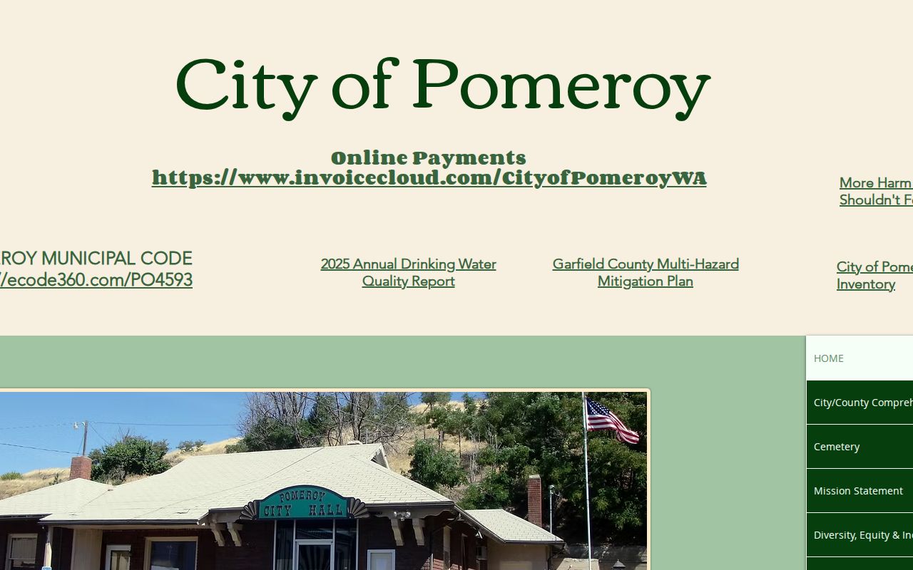 Garfield County Pomeroy court records City Hall government contact page